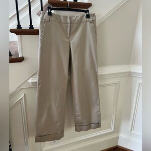 RAFAELLA Tan stretch cuffed trousers